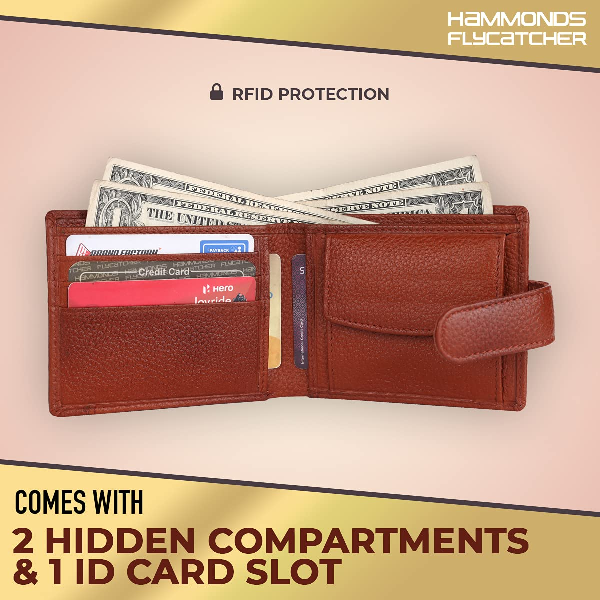 HF Men's Executive Leather Gift Set – Wallet, Keychain & Pen | Premium Corporate Gift (Tan)-3