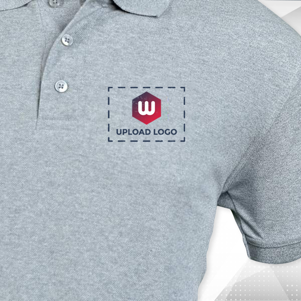 Embroidered Classic Polo T-shirt for Women Grey Melange – Custom Logo Left Chest-1