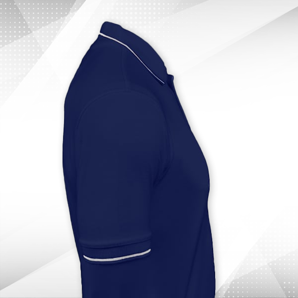 Scott Organic Cotton Polo T-Shirt for Men Navy Blue with White - Custom Logo Left Chest-2