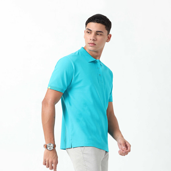 Caslay Organic Polo T-Shirt (Teal)-2