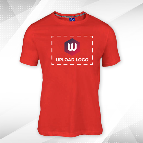 Ruffty Crew Neck Cotton T-shirt for Men Red - Custom Logo