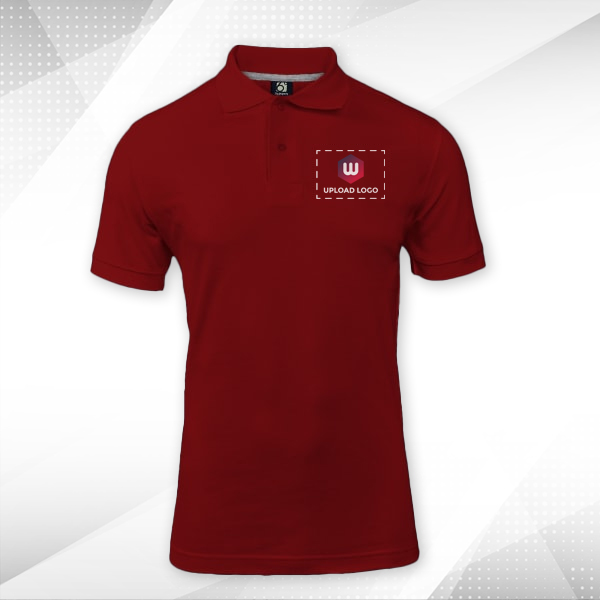 Six Degrees Cotton Polo T-shirt for Men (Maroon) - Custom Logo Left Chest