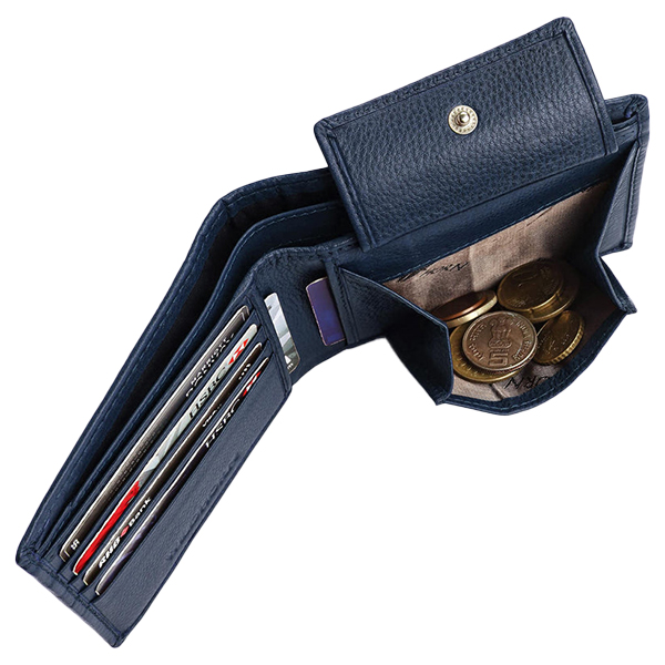 WILDHORN SCOTTSDALE Leather Wallet, Keychain & Pen – Premium Gift for Men (Blue)-3