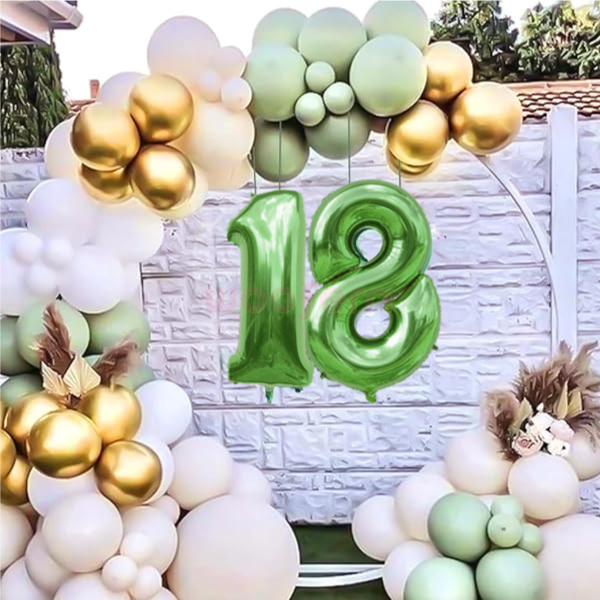 Foil Balloon Number 1 Green 16 inch-1