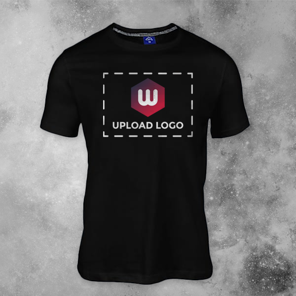 Ruffty Crew Neck Cotton T-shirt for Men Black - Custom Logo