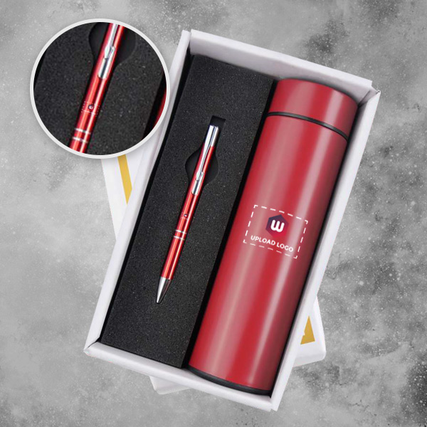 Customized Corporate Gift 2 IN 1 Bottle Set (Red)