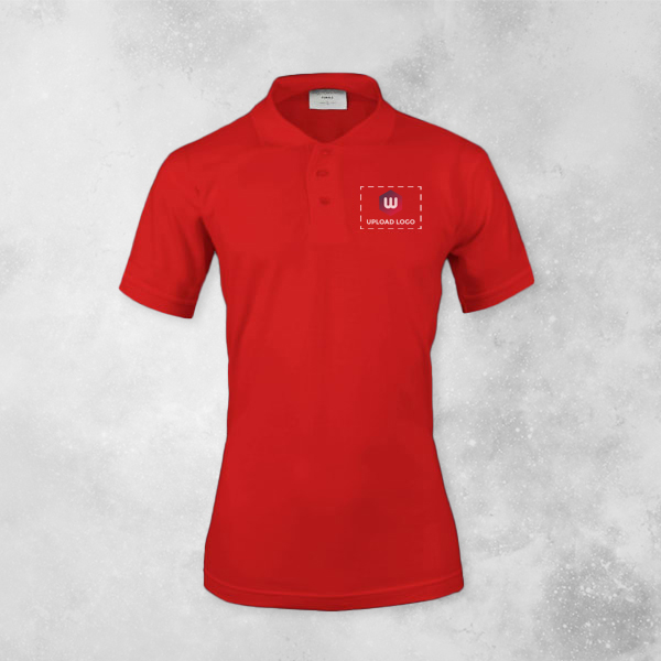 Embroidered Classic Polo T-shirt for Women Red – Custom Logo Left Chest