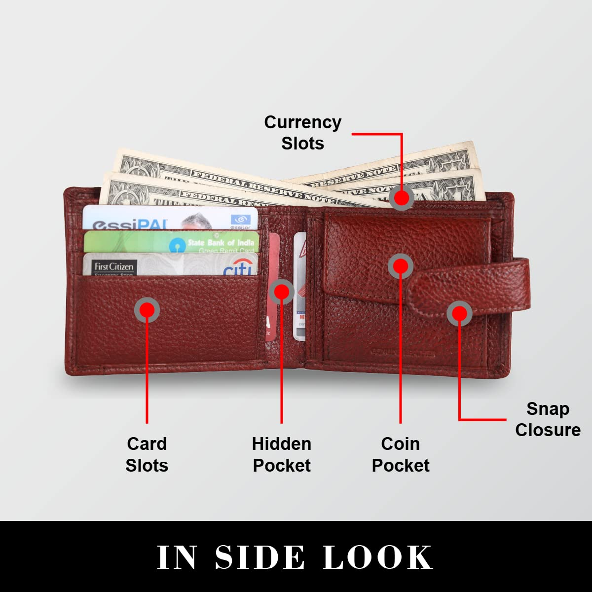 HF Men's Executive Leather Gift Set – Wallet, Keychain & Pen | Premium Corporate Gift (Breeze Brown)-3