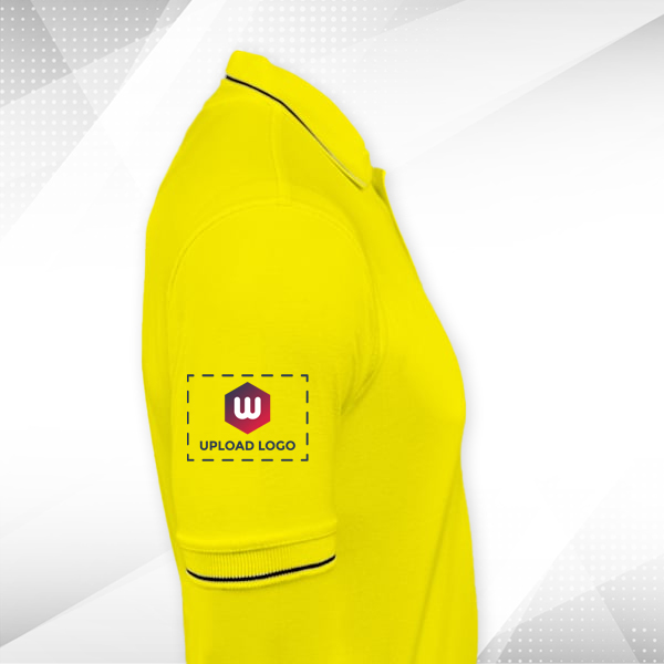 Highline Polo T-shirt for Men Yellow with Black  – Custom Logo Left Chest & Right Arm-1