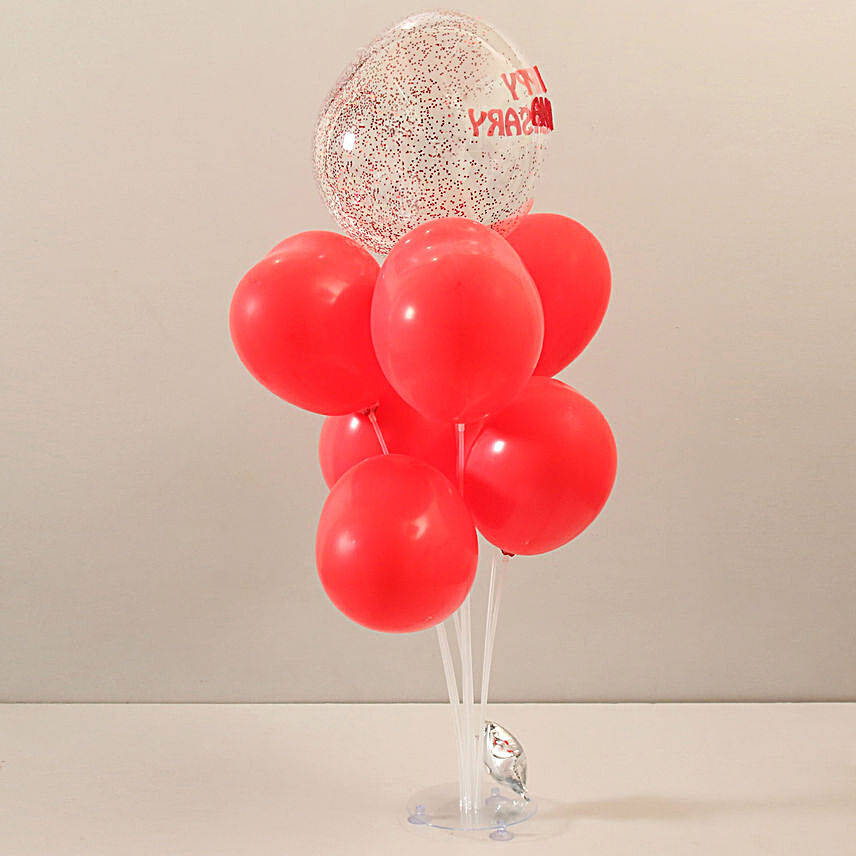 Red Heart Anniversary Balloon Bouquet-4