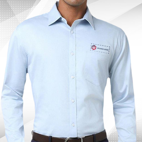 Jack & Jones Demian Shirt with Custom Logo - Light Blue-1