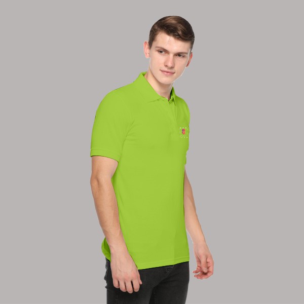Embroidered FasTees Polo T-shirt for Men (Parrot Green)-3