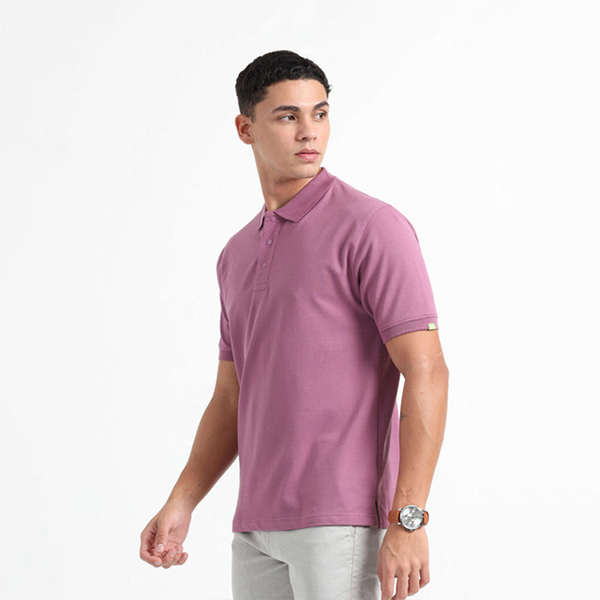 Caslay Organic Polo T-Shirt (Purple)-1