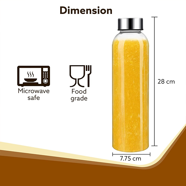 AGARO Elite Borosilicate Glass Water Bottles, Pack of 3 (1000ml)-4