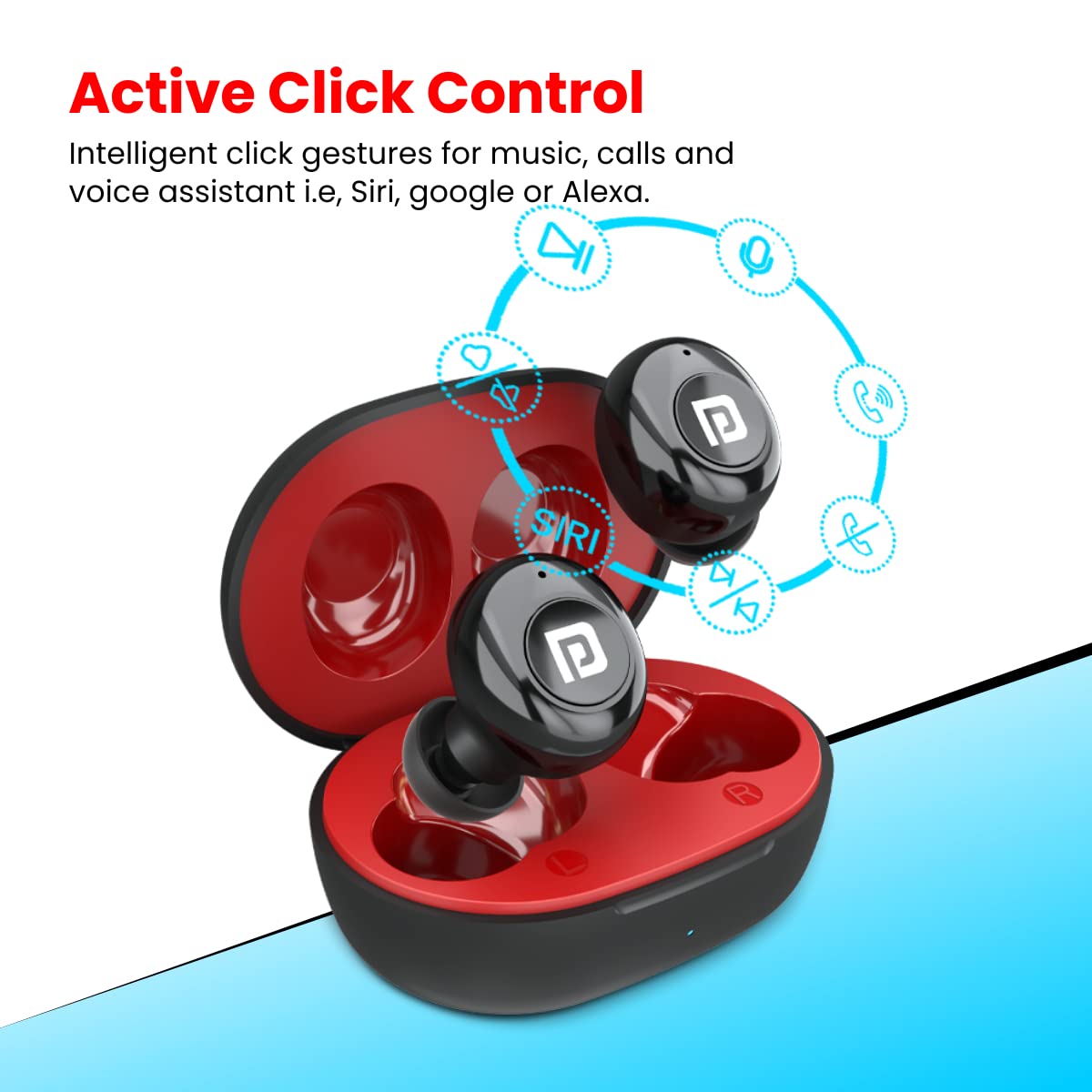 Portronics Harmonics Twins S3 Earbuds,20 Hr Playtime (RED)-1