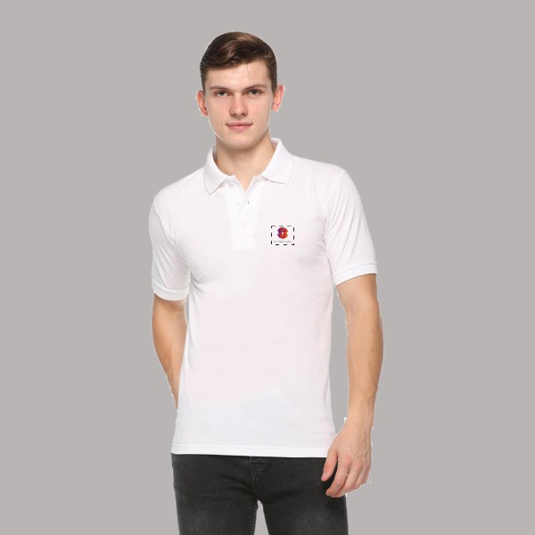 Embroidered FasTees Polo T-shirt for Men (White)-0