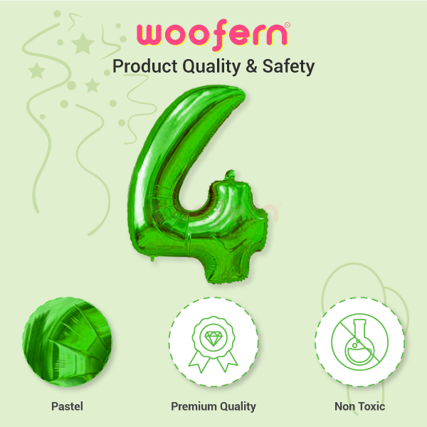 Foil Balloon Number 4 Green 16 inch-4