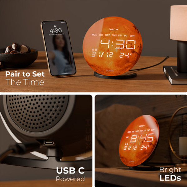XECH Solaris X (Mars) Desktop Clock Speaker-2