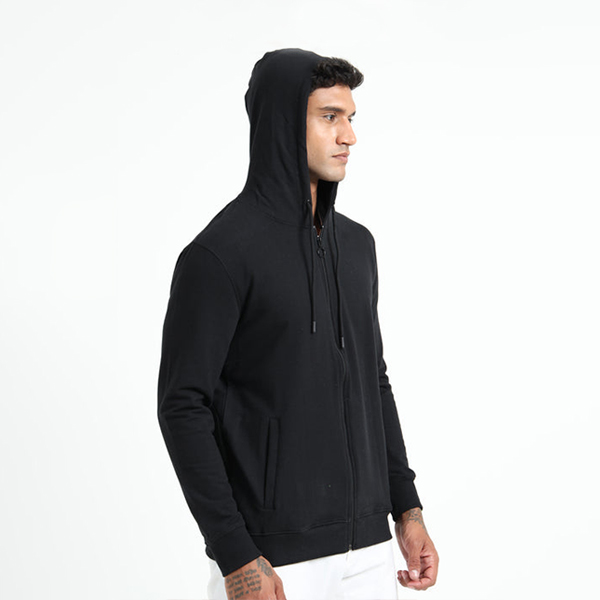Caslay Zippered Hoodie (Black)-5