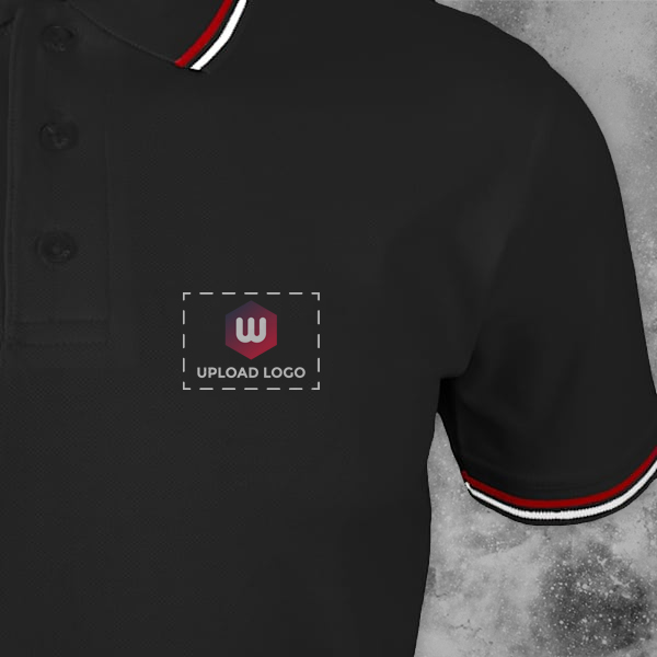 AWG Sport Giza Black Polo T-Shirt for Men – Custom Logo Left Chest-1