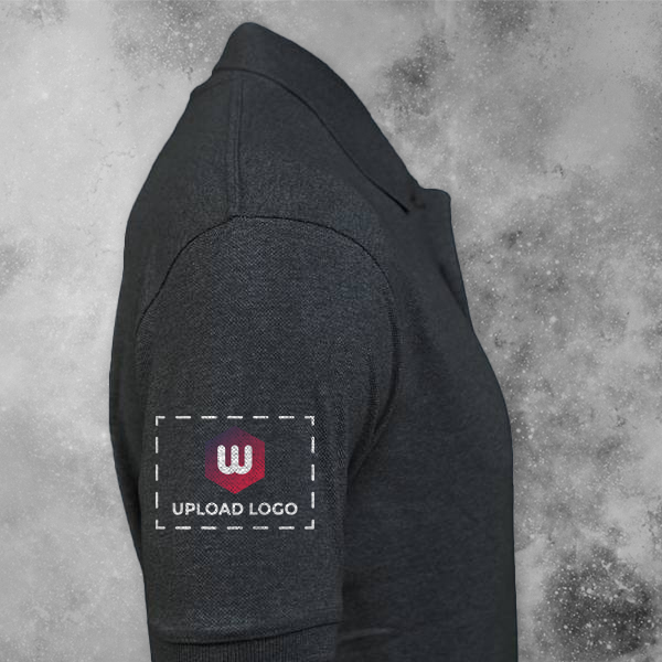 AWG Solid Polo T-shirt for Men Charcoal Grey – Custom Logo Left Chest & Right Arm-1