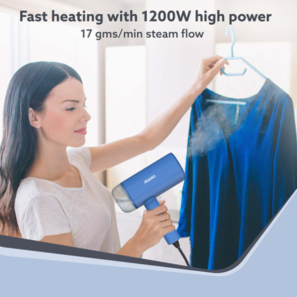 AGARO Elegant Handheld Garment Steamer, 170 ML Water Tank, Blue-1
