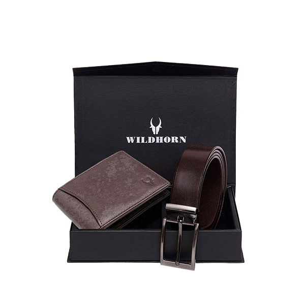 WILDHORN BATSVILLE Leather Wallet & Belt – Premium Gift for Men (Carob Brown)