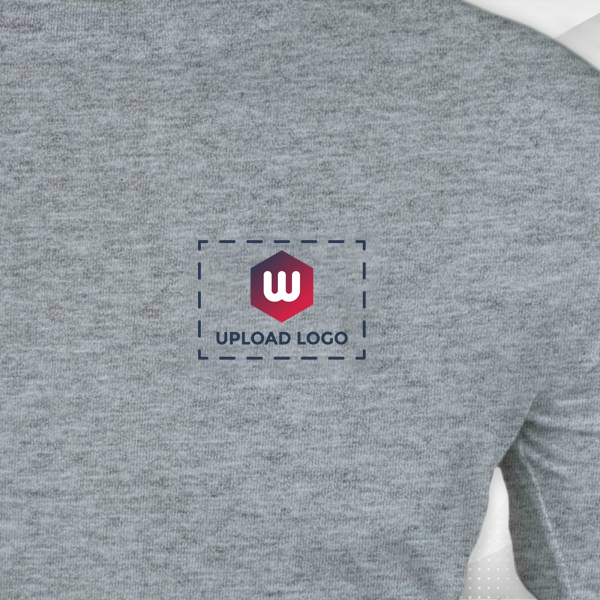 Skinta Fit Half Sleeve Round Neck T-Shirt for Men (Grey Melange) - Custom Logo Left Chest-1