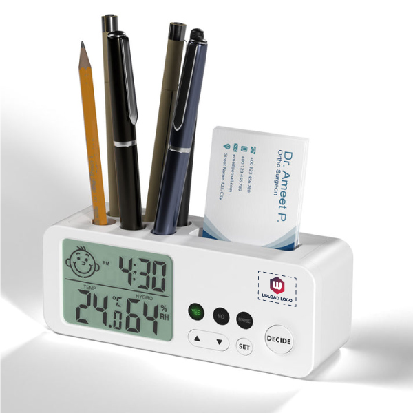 EO Decider Multifunctional Digital Clock - White-3